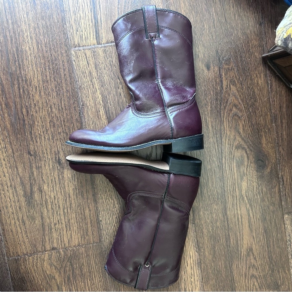 Vintage Rodeo Drive Women’s Size 6.5 Burgundy Leather Cowboy Boots EUC - Picture 5 of 7